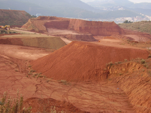 Excursión por El Papiol, vista da canteira de arxila (decembro de 2008)