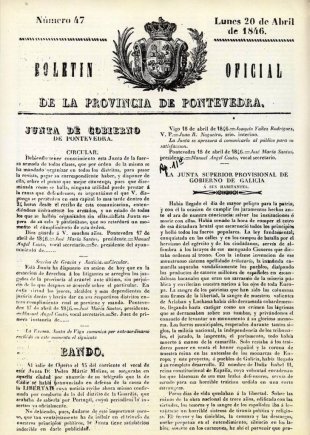 Un dos manifestos revolucionarios da Xunta Superior do Reino de Galiza