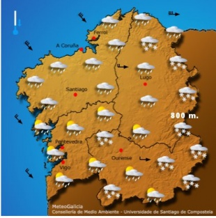 Predicción para este venres á tardiña / MeteoGalicia