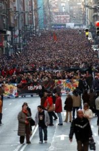 Manifestación contra o sumario 18/98