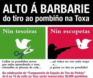 Imaxes da campaña contra o tiro ao pombiño